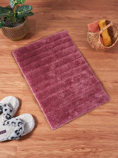 Living Scapes by Pantaloons Pink Polyester 2600 GSM Bath Mat
