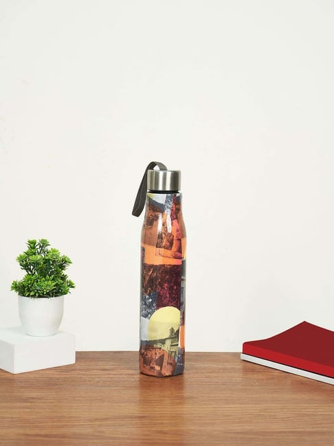 Living Scapes by Pantaloons Multicolor Steel Water Bottle (750ml)-picture-29