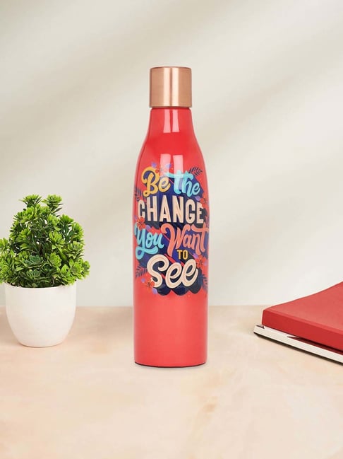 Living Scapes by Pantaloons Blood Red Copper Water Bottle (750ml)-picture-30