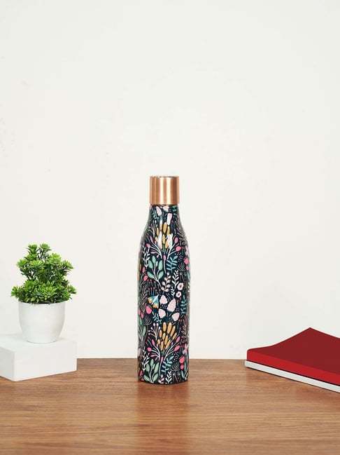 Living Scapes by Pantaloons Black Copper Water Bottle (750ml)-picture-16