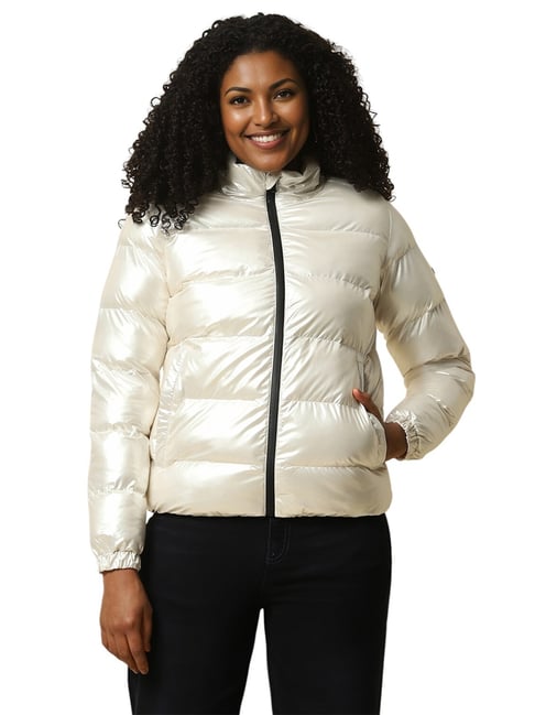 Buy Allen Solly White Solid Puffer Jacket for Women Online @ Tata CLiQ