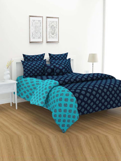 Swayam Shades of Paradise Teal Pure Cotton 200 TC Double Ac Quilt