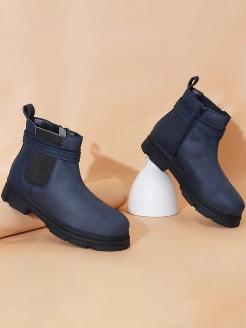 Clog London Women's Blue Chelsea Boots