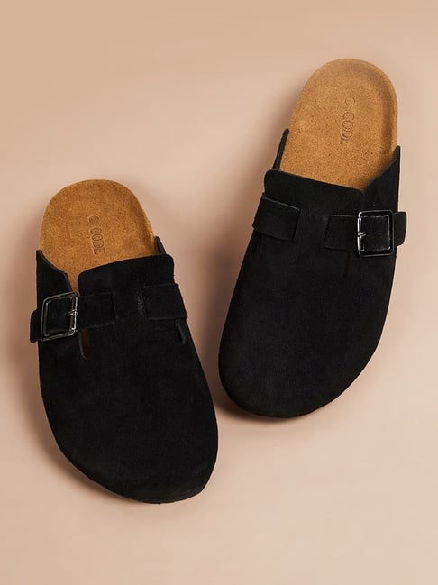 Code by Lifestyle Men's Black Mule Shoes