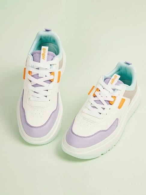 Buy Ginger by Lifestyle Women's White Purple Sneakers for Women
