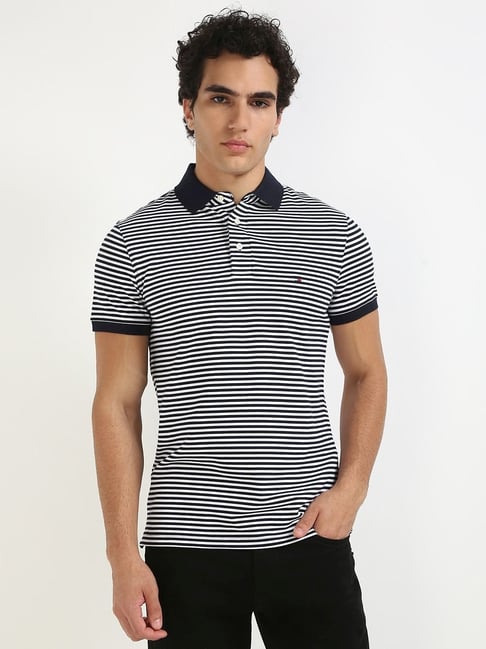 Tommy Hilfiger Desert Sky White Cotton Slim Fit Polo T-Shirt