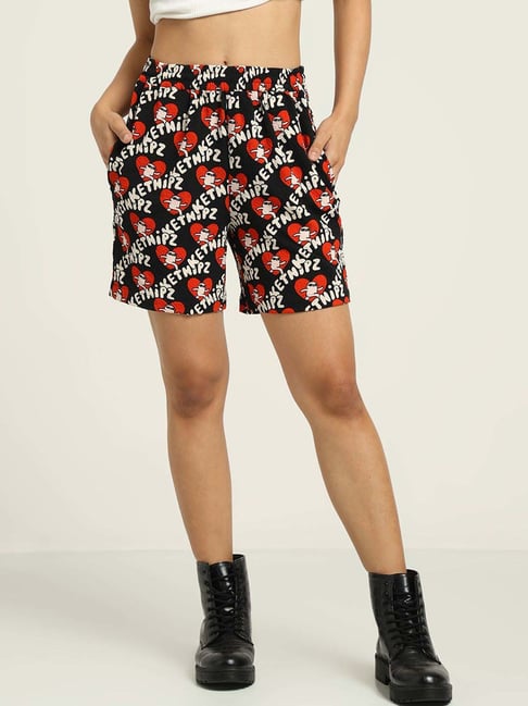 Only Black Ketnipz Unisex Printed Shorts