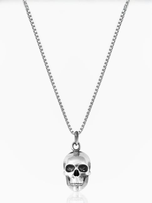 GIVA 925 Silver Oxidized Devil's Skull Pendant-picture-31
