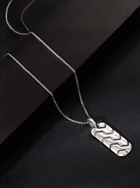 GIVA 925 Silver Oxidized Humble Pendant With Box Chain-picture-34