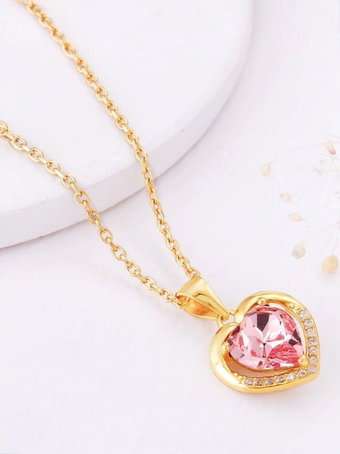 GIVA 925 Silver Golden Dreamy Heart Pendant with Chain-picture-28