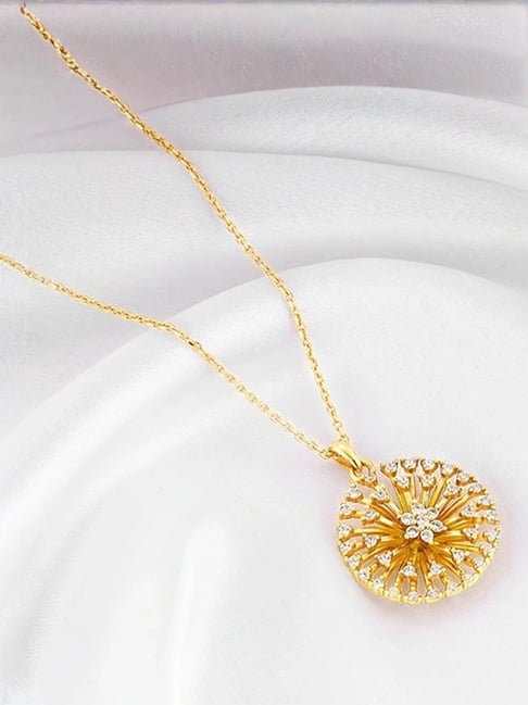 GIVA 925 Silver Golden Dandelion Pendant with Link Chain-picture-30