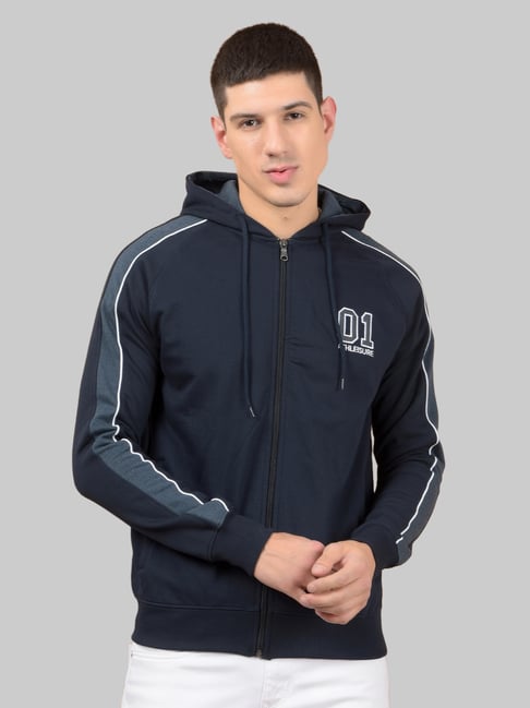 Dollar Navy Regular Fit Solid Hoodie