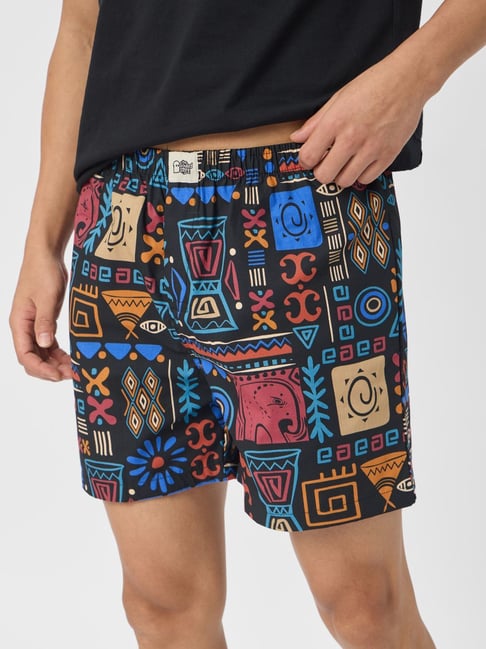The Souled Store Black Cotton Regular Fit Printed Shorts-picture-27