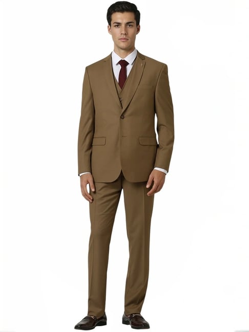 Van Heusen Brown Slim Fit Four Piece Suit