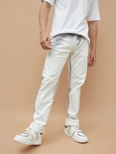 Forca by Lifestyle White Cotton Spandex Skinny Jeans-picture-43