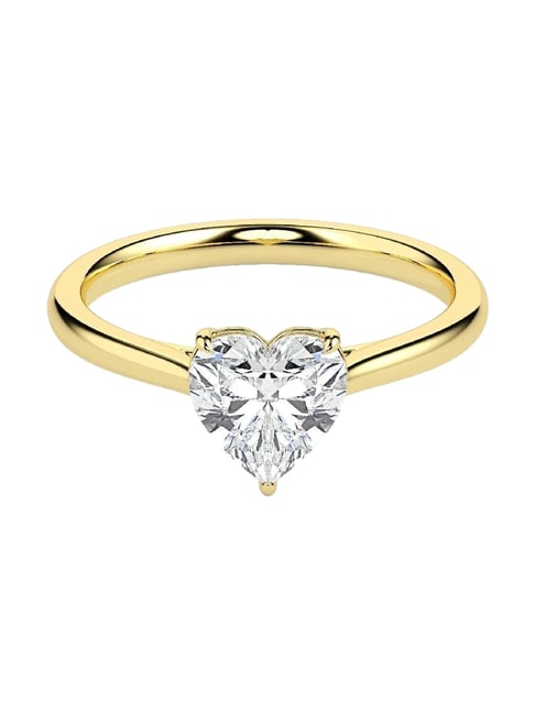 Emori 14k Yellow Gold & Diamond Solitaire Heart Ring-picture-14