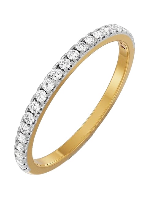Emori 14k Yellow Gold & Diamond Shimmery Classic Band Ring