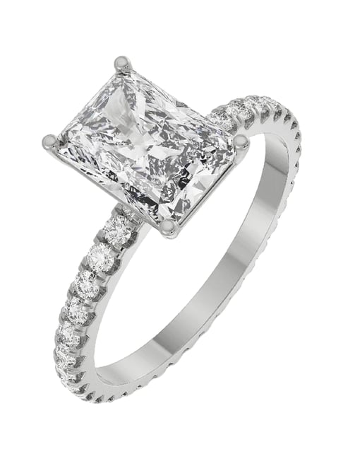 Emori 18k White Gold & Diamond Timeless Emerald Ring-picture-24