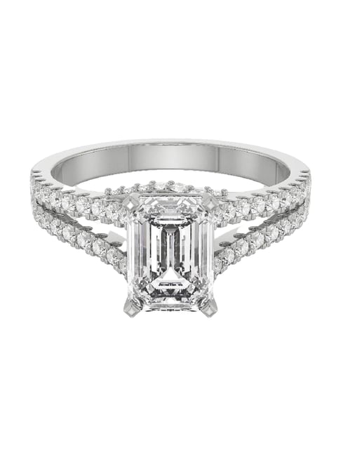 Emori 14k White Gold & Diamond Timeless Emerald Engagement Ring-picture-19