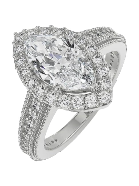 Emori 14k White Gold & Diamond Majestic Marquise Engagement Ring-picture-13