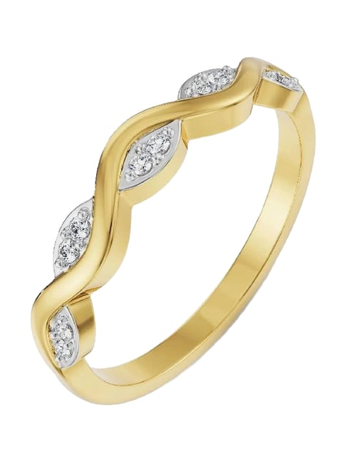 Emori 18k Yellow Gold & Diamond Wavy Krissy Band Ring-picture-24