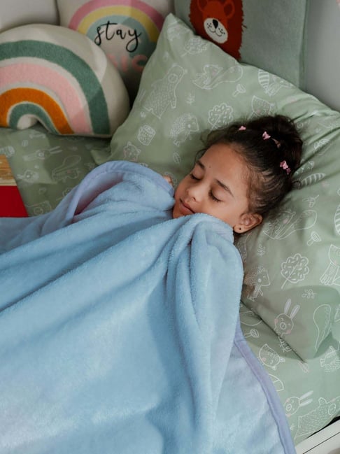 Haus & Kinder Blue Polyester 450 GSM Kids Blanket