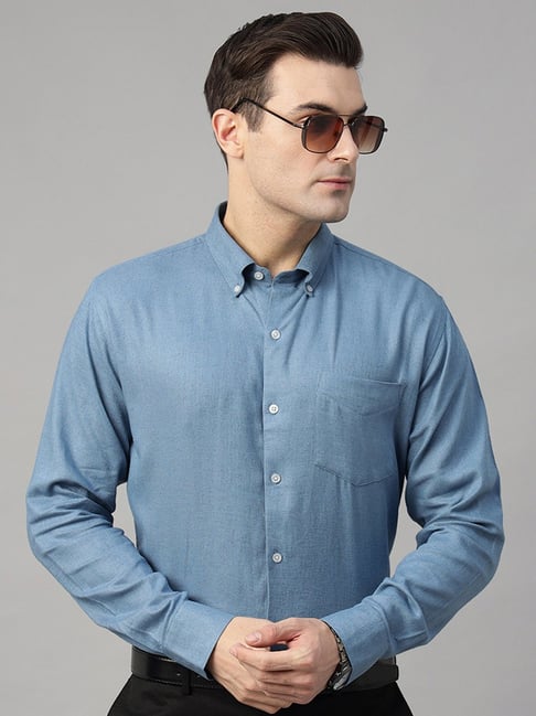 Hancock Steel Blue Slim Fit Shirt