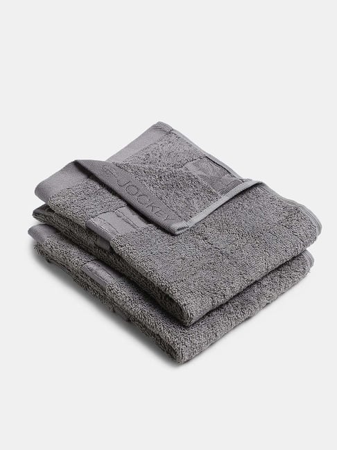 Jockey Grey Cotton Blend Ultrasoft Hand Towel With Natural Stayfresh Properties - Set of 2-picture-18