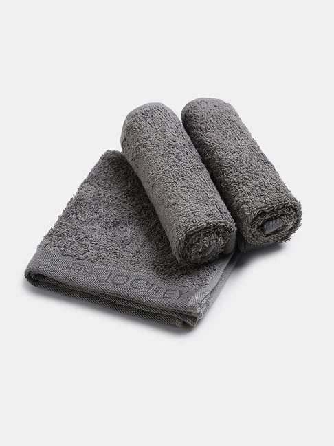 Jockey Grey Cotton Blend Ultrasoft Face Towel With Natural Stayfresh Properties - Set of 3-picture-14
