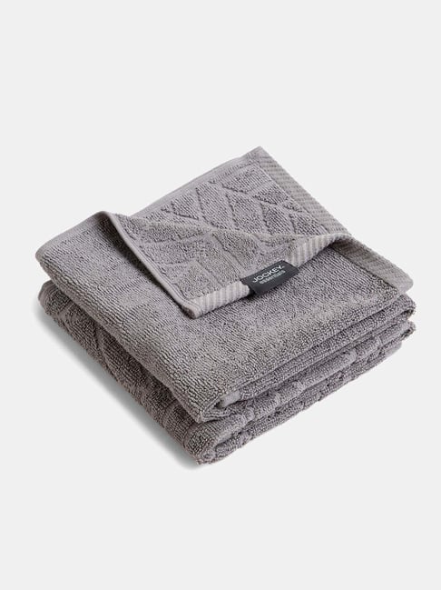 Jockey Essentials Grey Cotton Terry Ultrasoft Hand Towel - Set of 2-picture-39