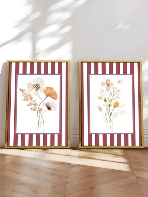 Art Street White Canvas Botanical Illustration Floral Painting - Set of 2-picture-13