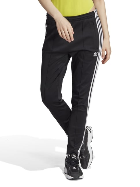 Adidas Originals Black Slim Fit Striped Sports Trackpants