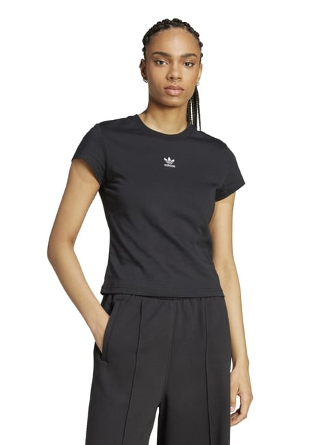 Adidas Originals Black Slim Fit Sports T-Shirt-image-36