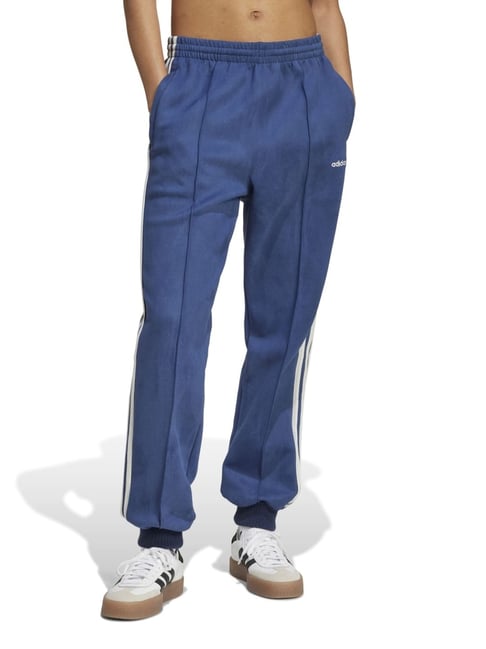 Adidas Originals Blue Slim Fit Striped Sports Joggers - Main Image