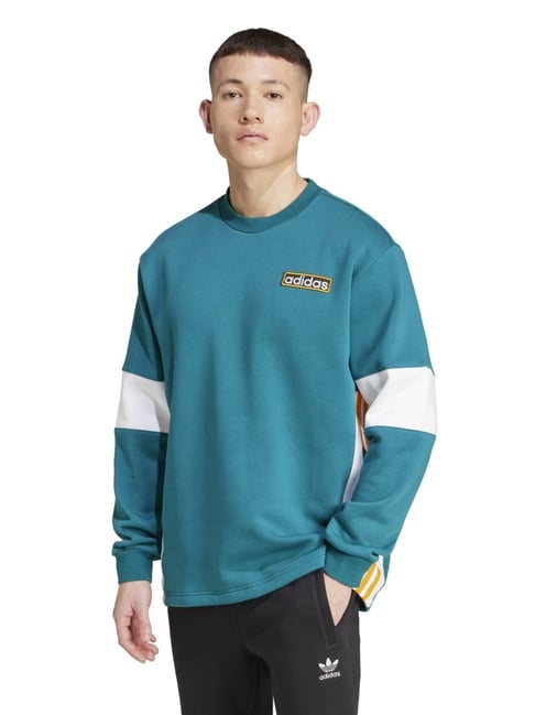 Adidas Originals Turquoise Blue Loose Fit Colour Block Sports