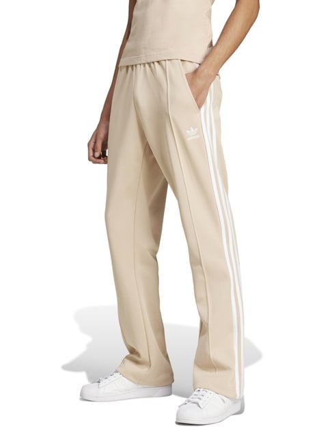 Adidas Originals Beige Regular Fit Striped Sports Trackpants