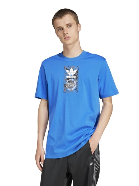 Adidas Originals Blue Regular Fit Printed Sports T-Shirt-image-31