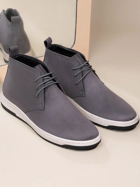 Buy Styli Men's Mid Top Grey Chukka Boots for Men at Best Price