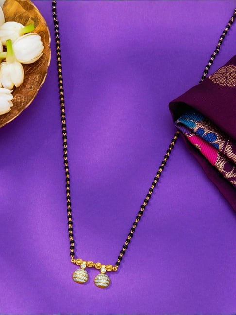 Jewellers Wati Elegance Gold Diamond Modern Mangalsutra For  Women