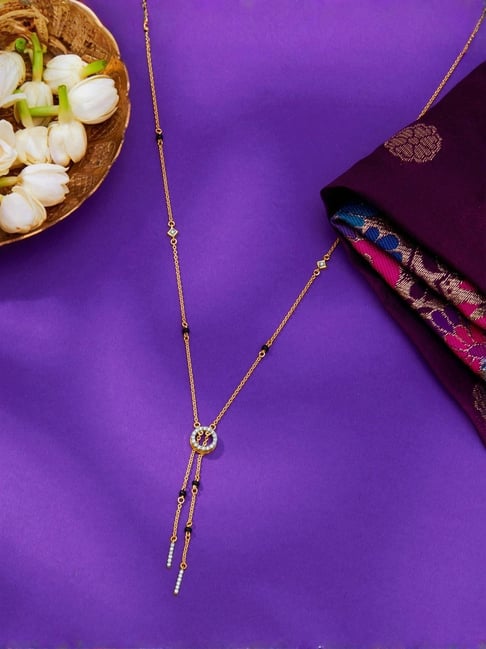 P.N.Gadgil Jewellers 18KT Yellow Gold & Diamond Modern Mangalsutra for Women