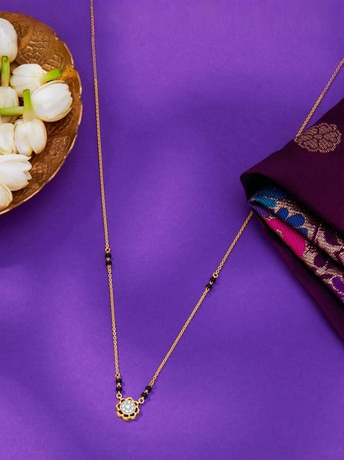 P.N.Gadgil Jewellers 18KT Yellow Gold & Diamond Modern Mangalsutra for Women