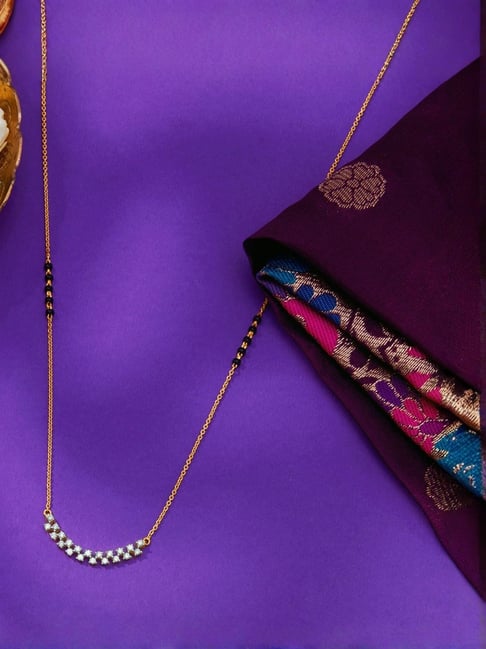 P.N.Gadgil Jewellers 18KT Yellow Gold & Diamond Modern Mangalsutra for Women