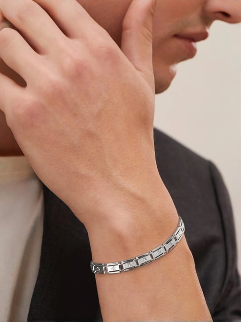 Mia by Tanishq Astral Link Silver Bracelet for Men