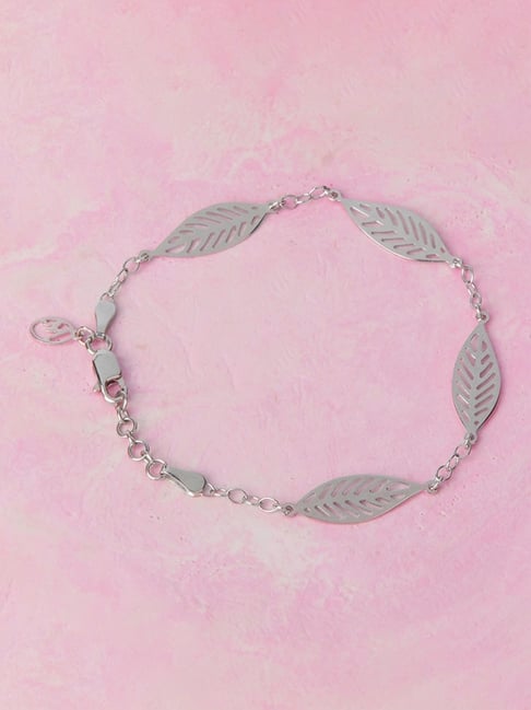 Mia by Tanishq Leafy Shine Silver Bracelet for Women