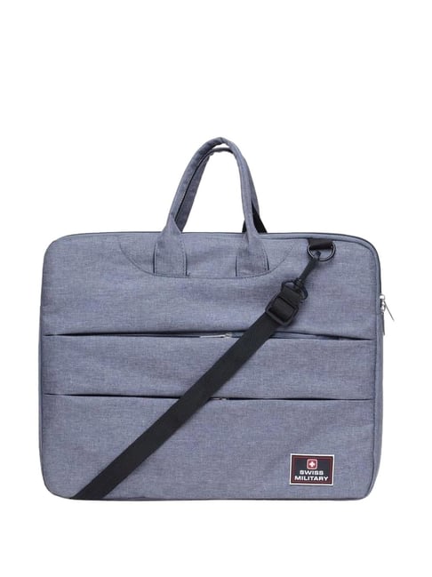 Swiss Military Light Grey Logo Medium Laptop Sleeve