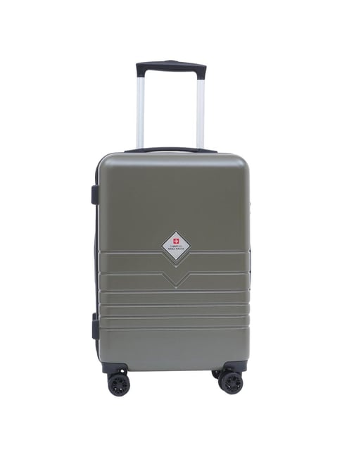 Swiss Military Olive Green 8 Wheels Small Hard Cabin Trolley Bag-picture-26