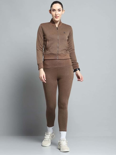 Rock.it by Monte Carlo Women Solid Regular Fit Mock Neck Full Sleeve Tracksuit With Zipper Closure-picture-18