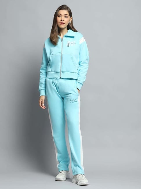 Monte Carlo Women's Blue Printed Collar Neck Full Sleeve Tracksuit-picture-28