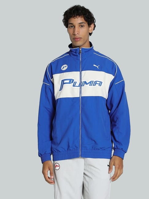Puma Team Royal Relaxed Fit Logo Printed Sports Jacket
