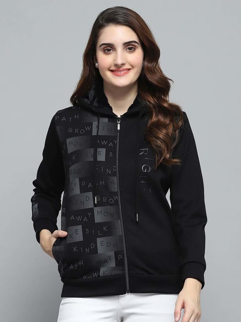 Monte Carlo Women's Black Printed Hooded Neck Full Sleeve Sweatshirt-picture-41